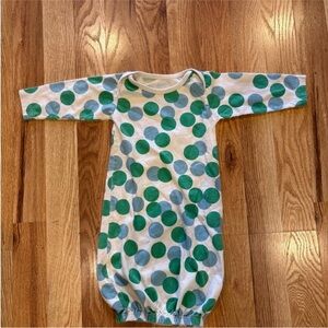 Winter Water Factory Baby Gown with blue and green Polka Dots